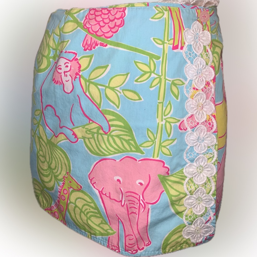 Lilly Pulitzer Blue and Pink Mini Skirt